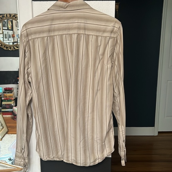 Men’s tan long sleeve button up - Picture 2 of 3